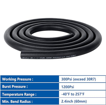Rubber Fuel Hose Line Push Lock 1 (10 Foot)