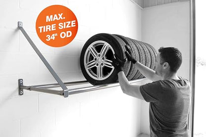 Wall mount tire rack