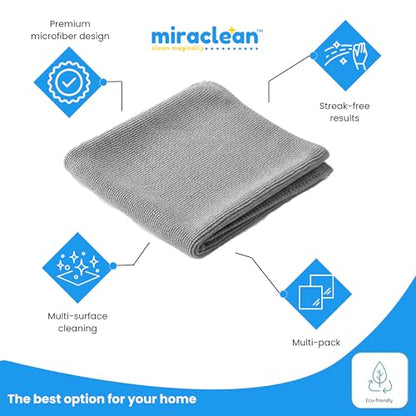 Microfiber Cleaning Cloth Grey 12 Pack Premium Microfiber Towels for Cars (12 Count)