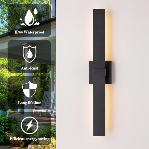 Modern Outdoor Wall Light Fixtures 27.2" Black Outdoor Porch Lights Exterior LED Wall Sconces