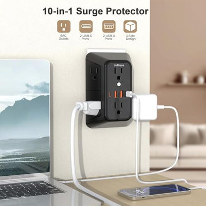 3 Pack Outlet Extender Surge Protector (3 Count)