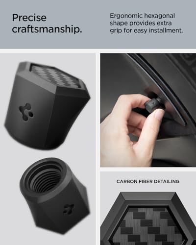 Magnetic Car Tire Valve Caps in Carbon Black (4 Count)