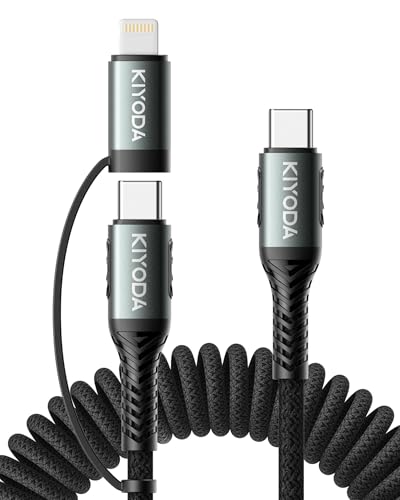 Coiled USB C to Lightning Cable 3FT