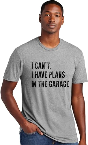 3X Large Dark Heather Gray Mens I Can't I Have Plans in The Garage Funny Dad Gift Deluxe Soft T