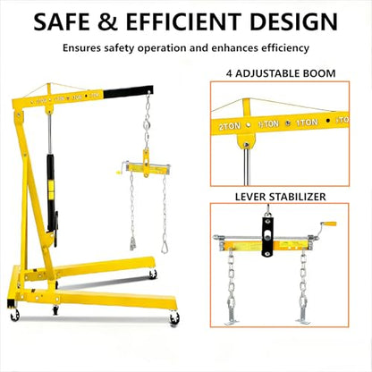 2 Ton Hydraulic Engine Hoist with Lever Stabilizer