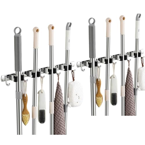 2 Pack Broom Holder Wall Mount (2 Count)