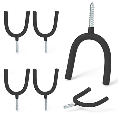 6 Pack Screw in U Hooks Garage Storage Organizers (6 Count)