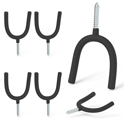 6 Pack Screw in U Hooks Garage Storage Organizers (6 Count)