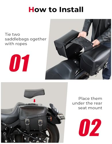 Motorcycle Saddlebags 30L Large Capacity Universal Saddle Bags (2 Count)