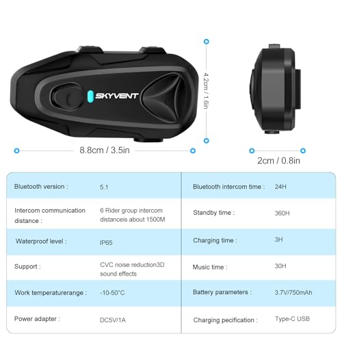 Q4 Motorcycle Bluetooth Communication System Headset Intercom (2 Count)
