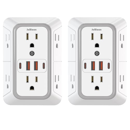 2 Pack Outlet Extender Surge Protector (2 Count)