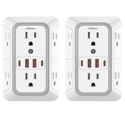 2 Pack Outlet Extender Surge Protector (2 Count)