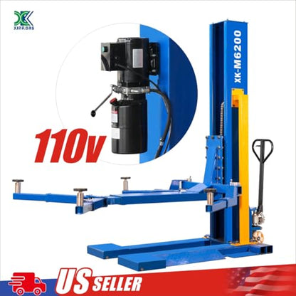 Mobile Car Lifts 6200 lb Capacity Single Post Lift M6200 110V
