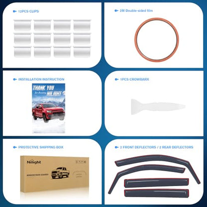 in Channel Rain Guards for Honda Ridgeline 2017 (4 Count)