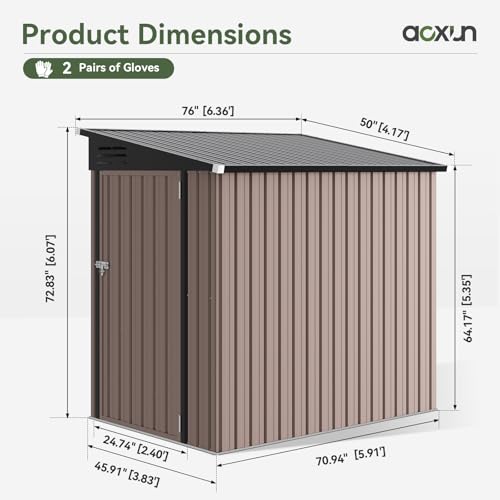 4x6 FT Lean to Shed Outdoor Storage Shed