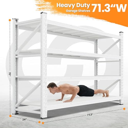 71.3” Wide Heavy Duty Metal Garage Shelving