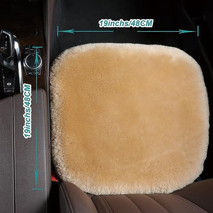 Genuine Sheepskin Car Seat Cover for Fuzzy Soft Fur Wool Cushion