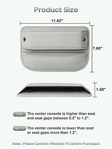 Premium Leather Car Seat Gap Filler Organizer (2 Count)