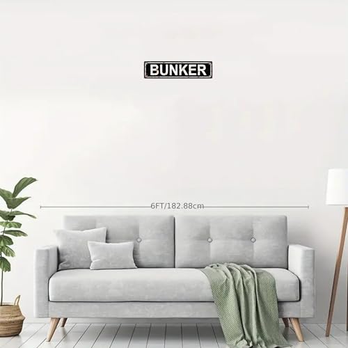 BUNKER SPACE Metal Tin Street Sign Bar Cafe Garage Cave Home Room Wall Bathroom Farmhouse Garden Porch Patio Decor