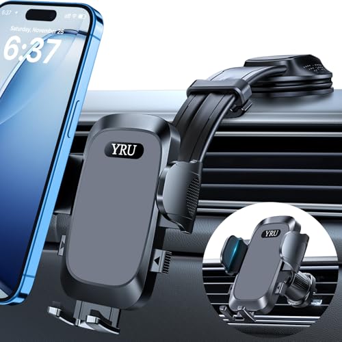 2026 Ultimate Car Phone Holder Mount Bendable & Adjustable Aluminum Arm Cell Phone Holder for Car Dashboard Windshield Phone Stand for iPhone 17 16 15 14 Pro Max Samsung Pickup Truck