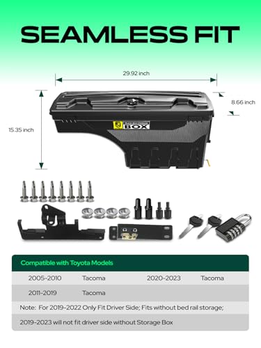 Passenger Side Truck Bed Storage Tool Box for Toyota