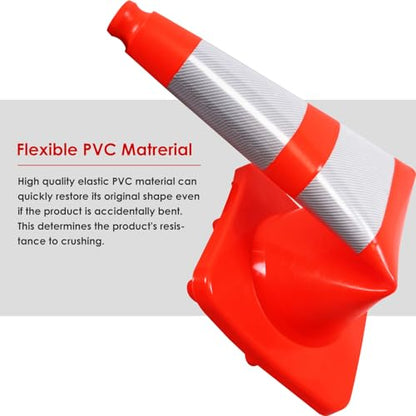 Overall Fluorescent Orange Red Integrated Traffic Cones