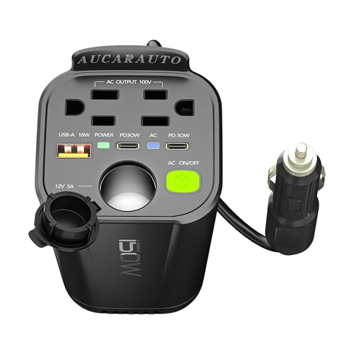 150W Power Inverter DC 12V to 110V AC Inverter for Car Cup Holder