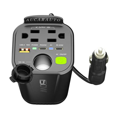 150W Power Inverter DC 12V to 110V AC Inverter for Car Cup Holder