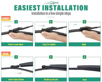 Windshield Wiper Blades Replacement for VW Volkswagen Golf GTI