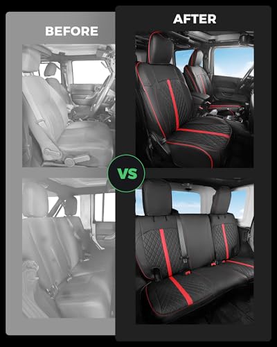 for Jeep Wrangler Leather Custom Car Seat Covers Full Set 4 Door