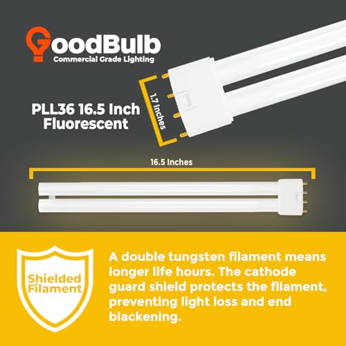 PLL36/827 | 36W 16.5" Twin Tube Compact Fluorescent Light Bulb | 4-pin 2G11 Base 2700K Soft White 2400 Lumen | 36000 Hour Long Life Biax | Pack of 10 (10 Count)