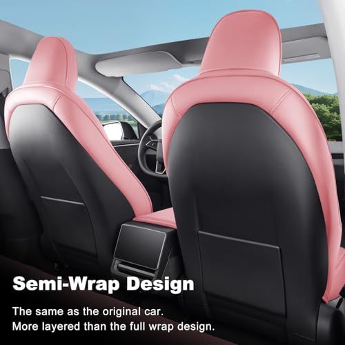 2024 2026 Tesla Model 3 Highland Upgraded Car Seat Covers Nappa Leather Car Interior Airbag Compatible Cushion Cover Full Set Custom Fit Model 3 (9 Count)