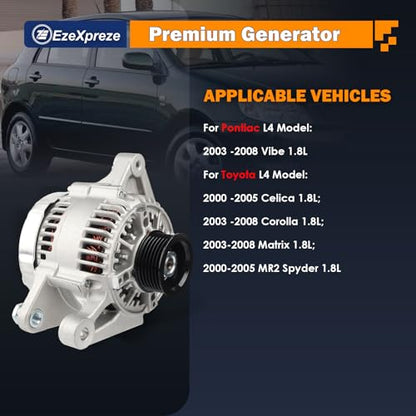Ezexpreze L4 1.8L 13878N Alternator Replacement for Toyota Corolla 2003 2005 2006 2007 2008