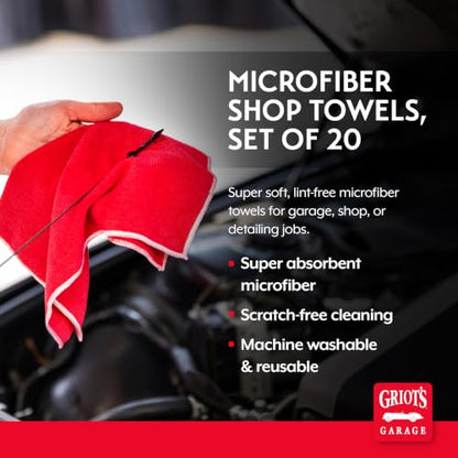 Microfiber Shop Towels for Car Cleaning and Detailing (20 Count)