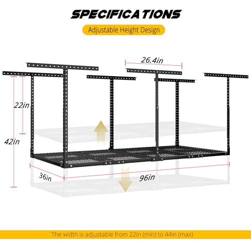 3 x 8FT Overhead Garage Storage Rack