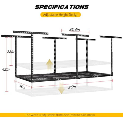 3 x 8FT Overhead Garage Storage Rack