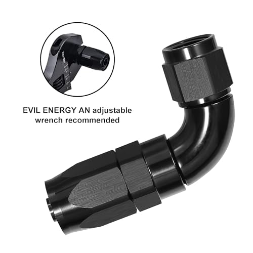 8AN 90 Degree One Piece Full Flow Hose End Fitting Swivel for CPE Braided Hose