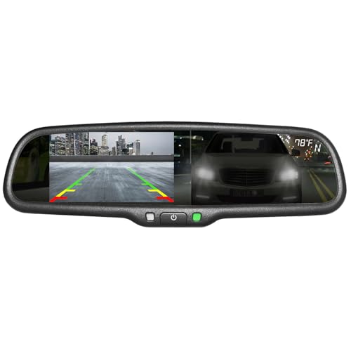 10.5" OEM Rear View Mirror with 4.3" LCD Screen + Dimming + Compass & Temperature