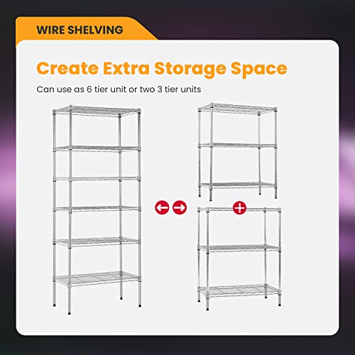 Adjustable Wire Shelving Storage Shelves Heavy Duty Shelving Unit for Small Places Kitchen Garage