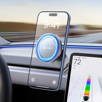 Tesla Phone Mount【Strongest Magnet Power】 Foldable Hidden Tesla Phone Holder Fit for All Phones