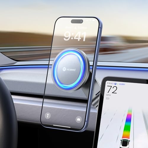 Tesla Phone Mount【Strongest Magnet Power】 Foldable Hidden Tesla Phone Holder Fit for All Phones