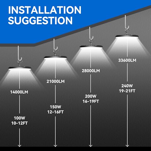 4 Pack UFO LED High Bay Light 150W (4 Count)