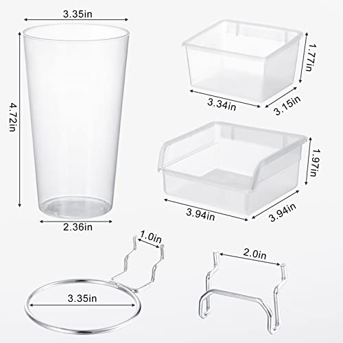 20 Pcs Pegboard Bins and Cups with Hooks and Loops Peg Assortment Organizer Accessories Various Tool Organizer Pegboard Baskets Set for Garage Workshop Workbench Office