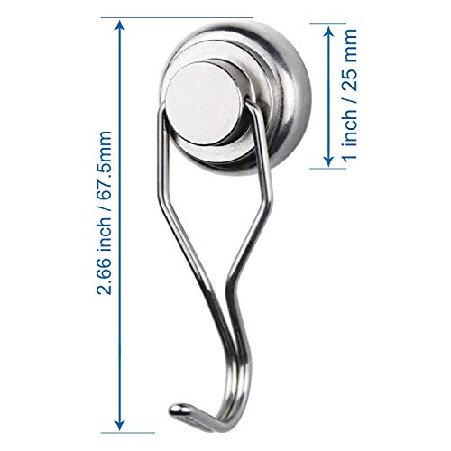 Magnetic Hooks Heavy Duty 80LB+ Swivel Swing Strong Magnet Hook (10 Count)