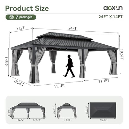 14' X 24' Hardtop Gazebo with Drainage