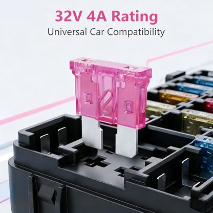 80Pcs) 4 Amp Standard Fuse, 4A Car Blade Fuses for Car/RV/Truck/SUV/Motorcycle/Boat (80 Count)
