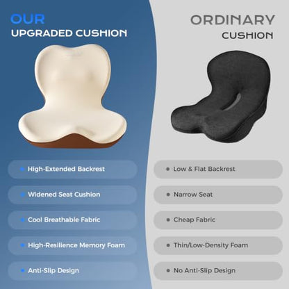 Car Seat Cushion and Lumbar Support Pillow One Piece