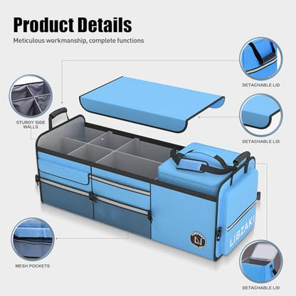 LIBZAKI Oversize 4 in 1 Car Trunk Storage Organizer