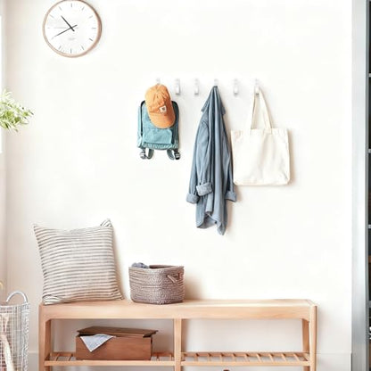 15 Pack White Metal Wall Mount Hooks for Hanging Coats & Towels (15 Count)