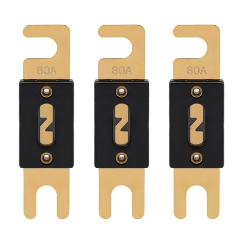 80A ANL Fuse 80 Amp Inline Blade Fuses 32V for Car Audio Inverter Automotive Stereo (3 Count)
